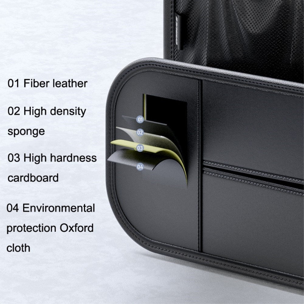 Bagsæde Kunstlæder Organizer m. Smartphone Holder & Opbevaring - Sort
