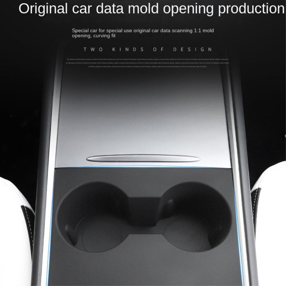 Silikone Kopholder til Armlæn Konsol i Tesla Model 3 (2017-22) / Model Y (2021-22) - Grå