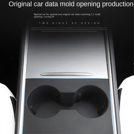 Silikone Kopholder til Armlæn Konsol i Tesla Model 3 (2017-22) / Model Y (2021-22) - Grå