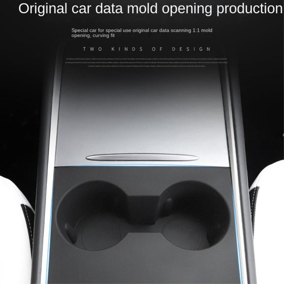 Silikone Kopholder til Armlæn Konsol i Tesla Model 3 (2017-22) / Model Y (2021-22) - Grå