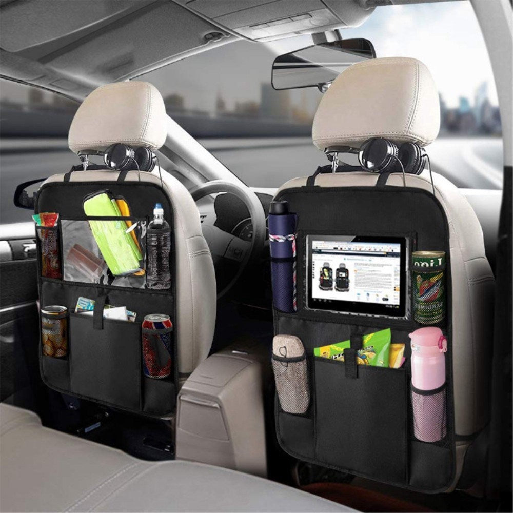 Bagsæde Organizer m. Tablet Holder & Opbevaring - Sort