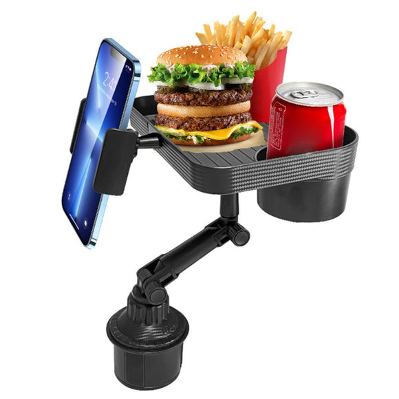 Multifunktionel Roterbar Mobilholder til Kopholder i Bil - Max Mobil: 60 x 90mm - Sort