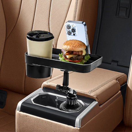 Multifunktionel Roterbar Mobilholder til Kopholder i Bil - Max Mobil: 60 x 90mm - Sort
