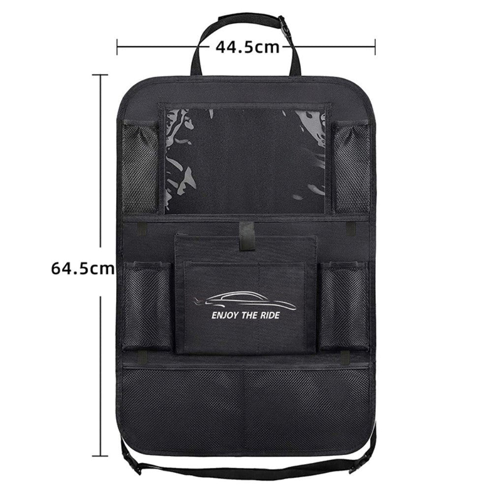 Bagsæde Organizer m. Indbygget Tablet Holder - Sort