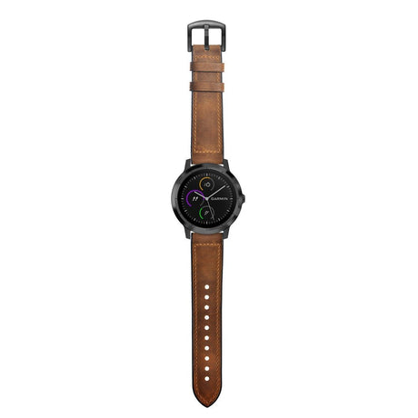Smartwatch Læder Belagt Silikone Rem (20mm QuickFit) - Brun