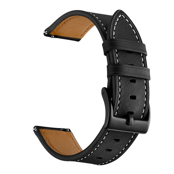 Universal Smartwatch Læder Rem (20mm) - Sort / Brun