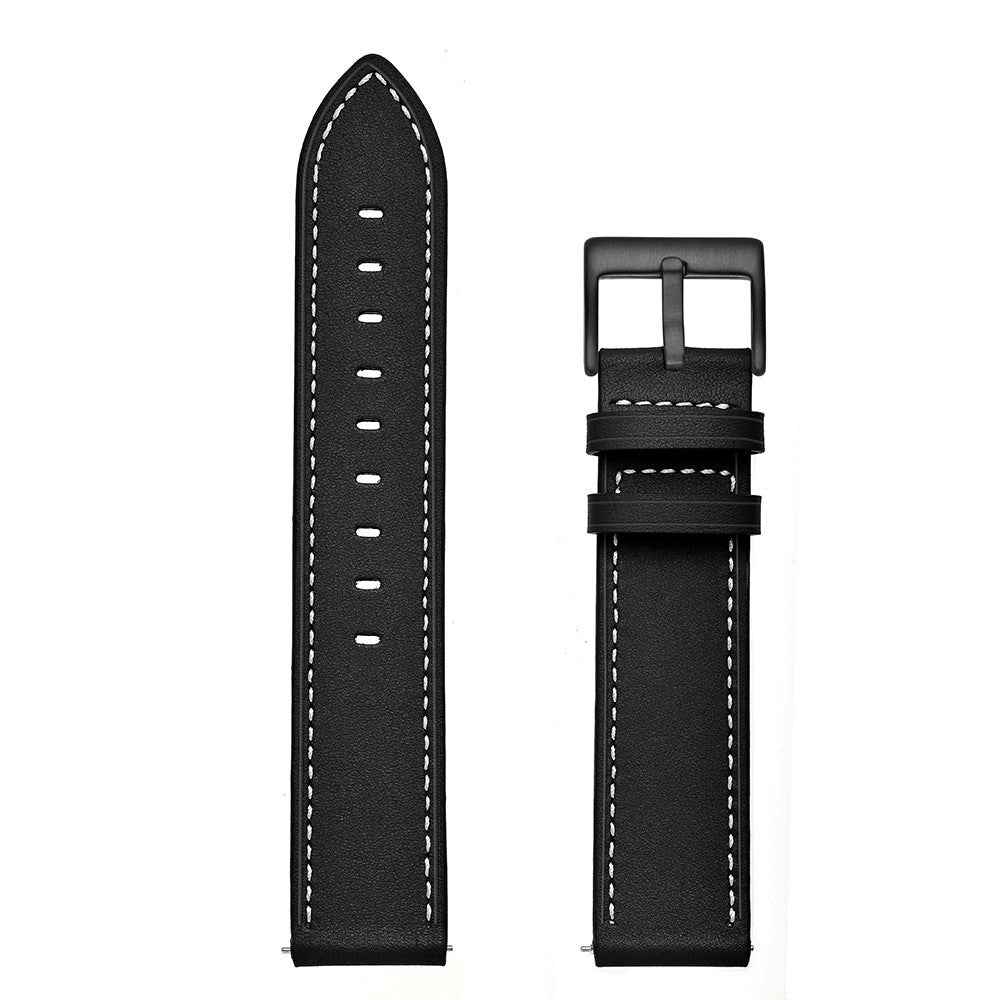 Universal Smartwatch Læder Rem (20mm) - Sort / Brun