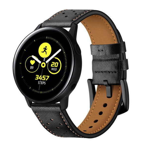 Smartwatch Universal Læder Rem (22mm) - Sort / Brun