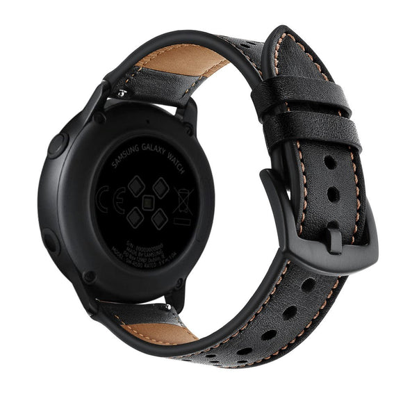 Smartwatch Universal Læder Rem (22mm) - Sort / Brun