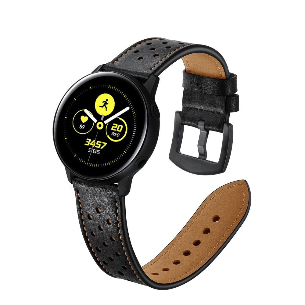 Smartwatch Universal Læder Rem (22mm) - Sort / Brun