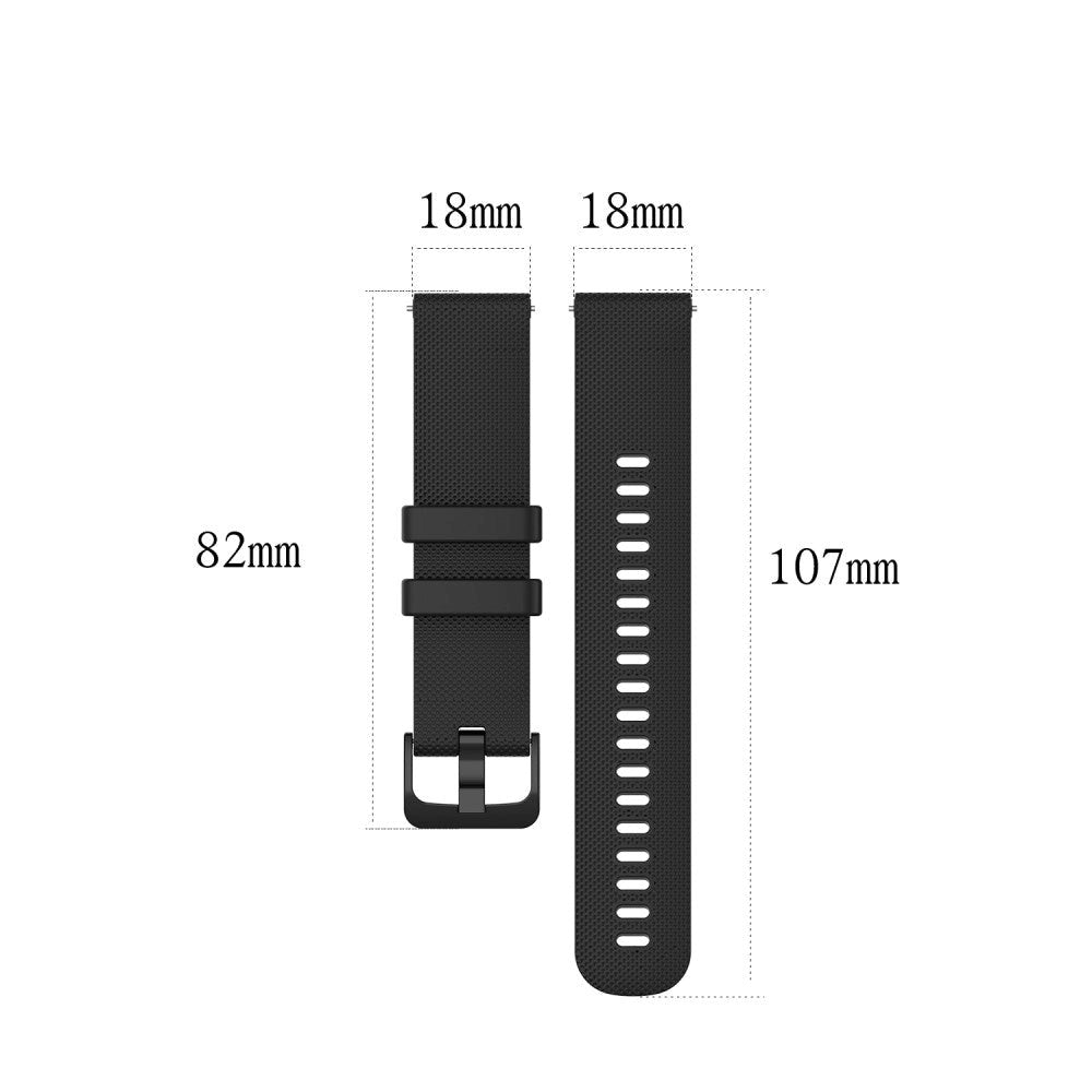 Smartwatch Silikone Rem (18mm) Riflet - Sort