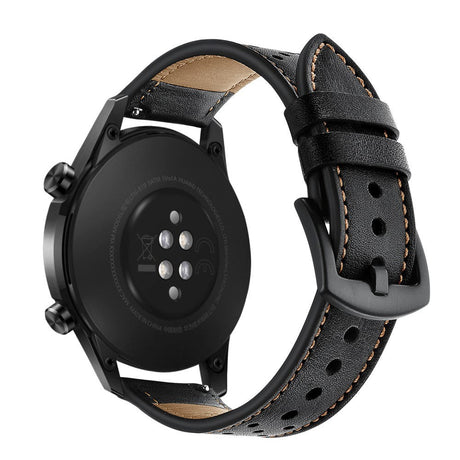 Smartwatch Universal Læder Rem (22mm) - Sort / Brun