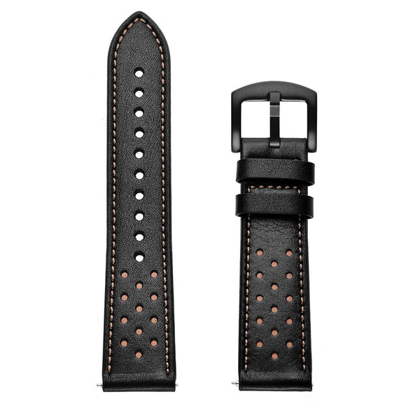 Smartwatch Universal Læder Rem (22mm) - Sort / Brun