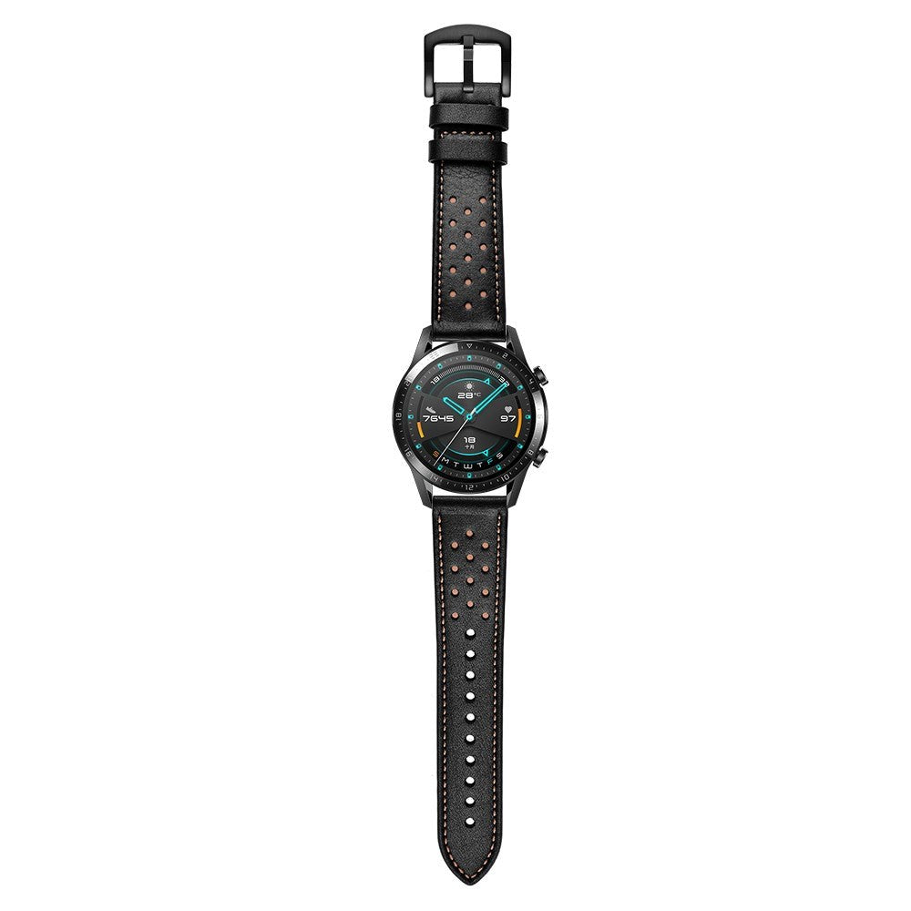 Smartwatch Universal Læder Rem (22mm) - Sort / Brun