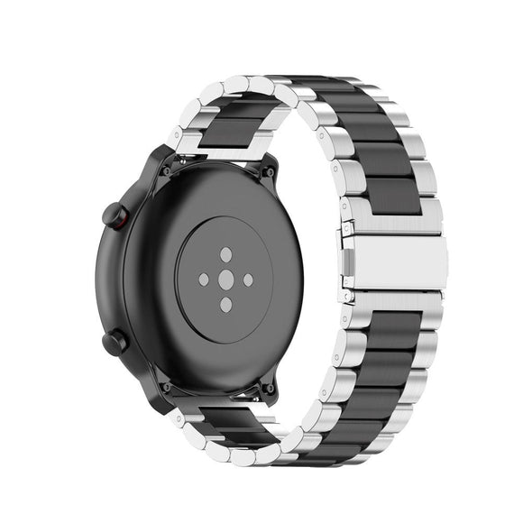 Smartwatch Rem Rustfri Stål (22mm) - Sølv / Sort