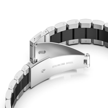 Smartwatch Rem Rustfri Stål (22mm) - Sølv / Sort