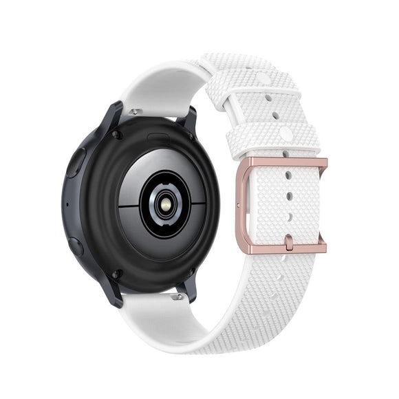 Smartwatch Silikone Rem (20mm) Prikket - Hvid / Rose Gold