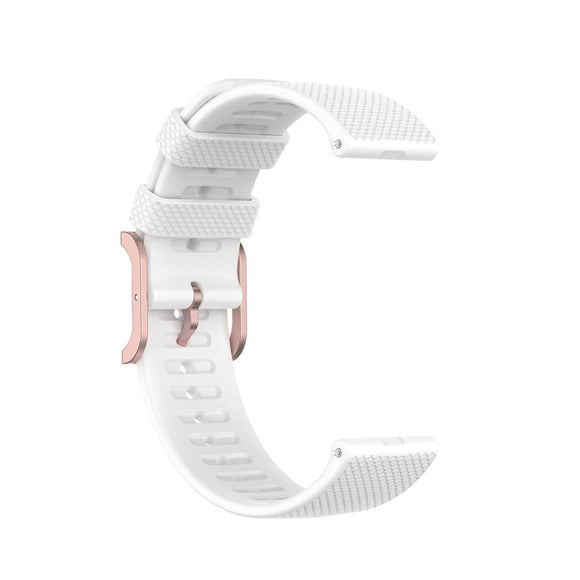 Smartwatch Silikone Rem (20mm) Prikket - Hvid / Rose Gold