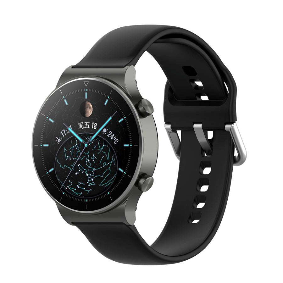 Smartwatch Buckle Silikone Rem (22mm) m. Spænde - Sort