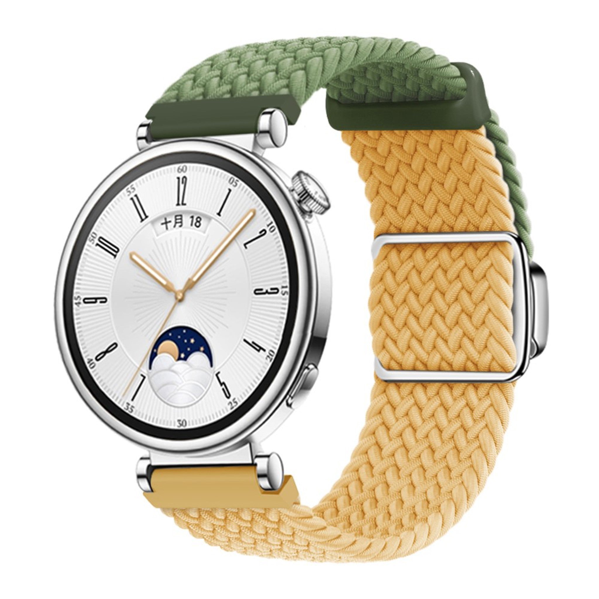 Universal 18mm EIDERWOOD Woven Urrem - Grøn / Gul
