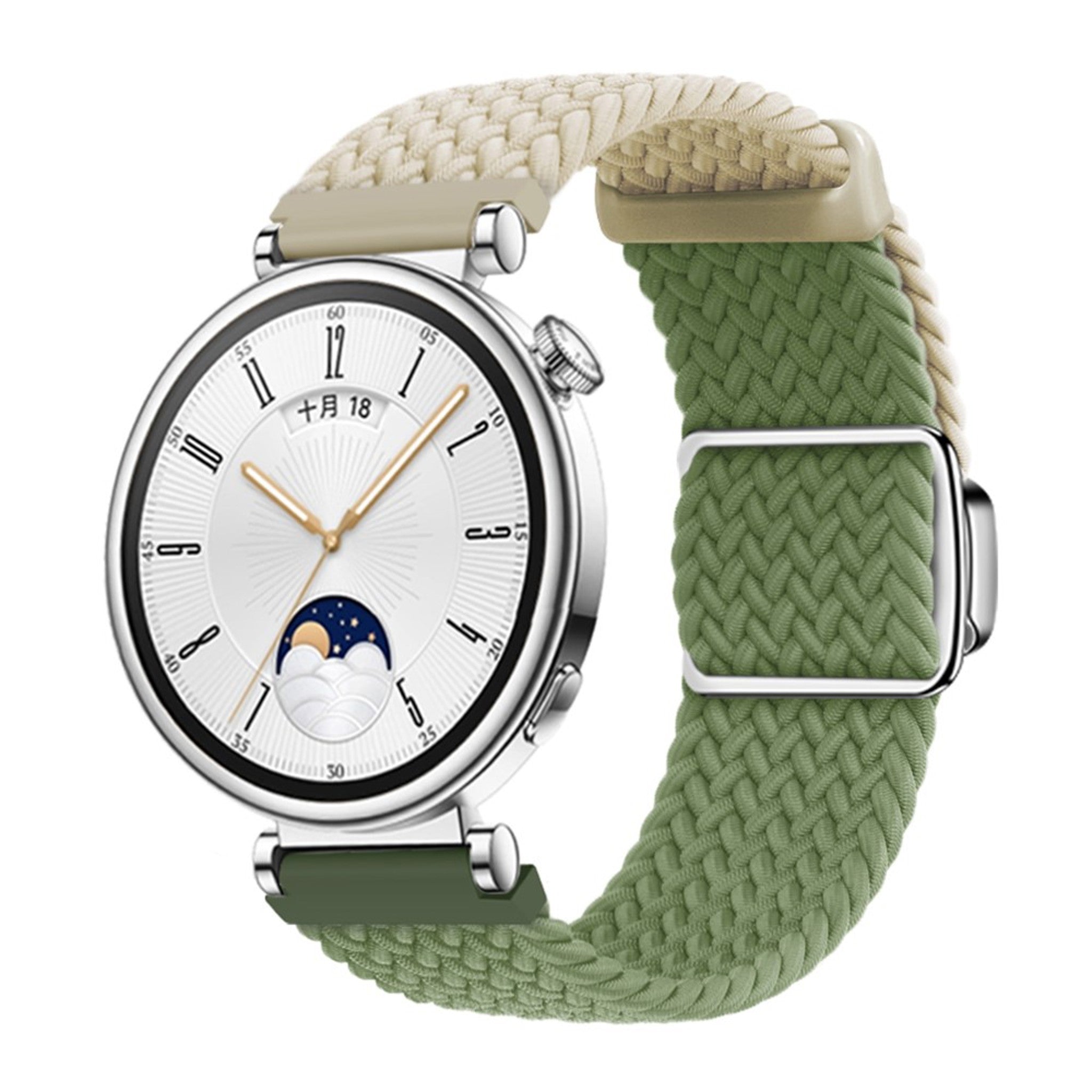 Universal 18mm EIDERWOOD Woven Urrem - Beige / Grøn