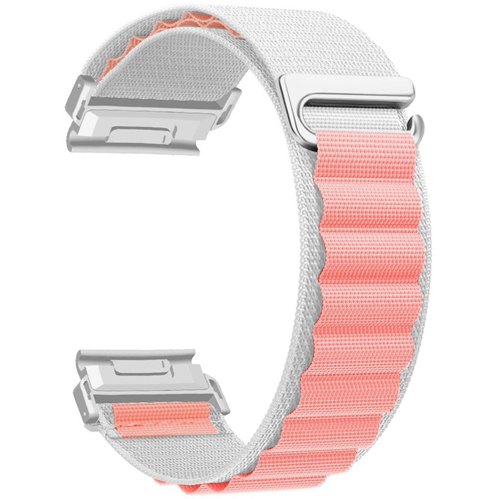 Universal Garmin 22mm QuickFit EIDERWOOD Nylon Rem - Hvid / Lyserød