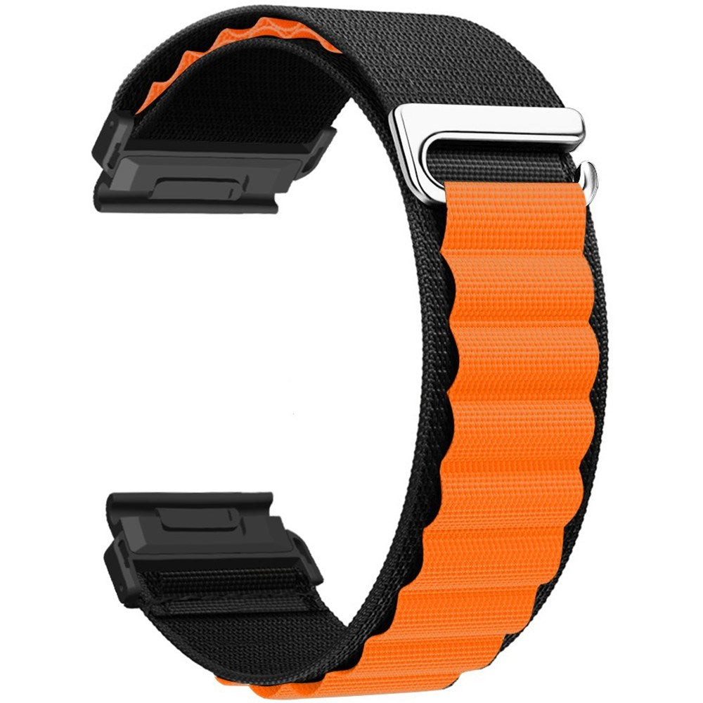 Universal Garmin 26mm Nylon Rem - Sort / Orange