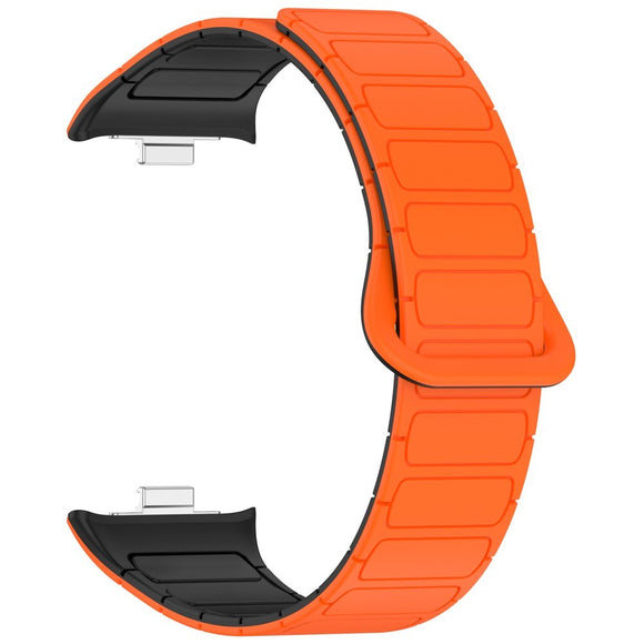 Xiaomi Smart Band 10 Pro / 9 Pro / 8 Pro Tofarvet Magnetisk Fleksibelt Plast Rem - Orange / Sort
