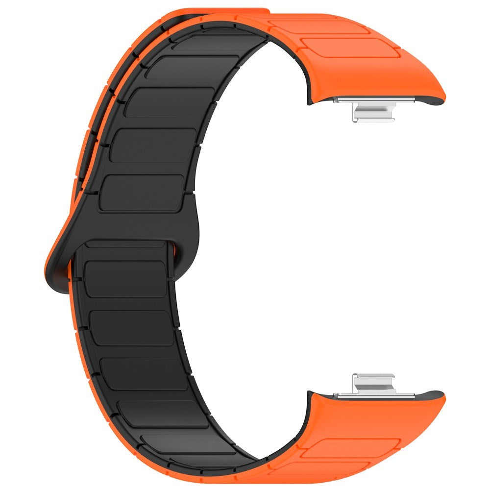 Xiaomi Smart Band 10 Pro / 9 Pro / 8 Pro Tofarvet Magnetisk Fleksibelt Plast Rem - Orange / Sort