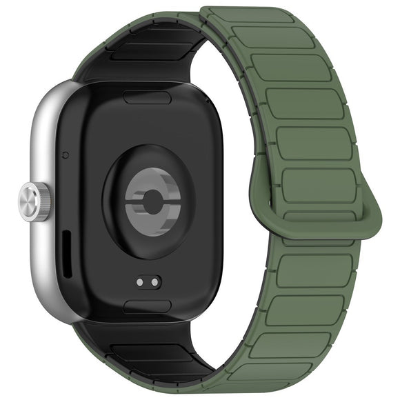 Xiaomi Smart Band 10 Pro / 9 Pro / 8 Pro Tofarvet Magnetisk Fleksibelt Plast Rem - Grøn / Sort