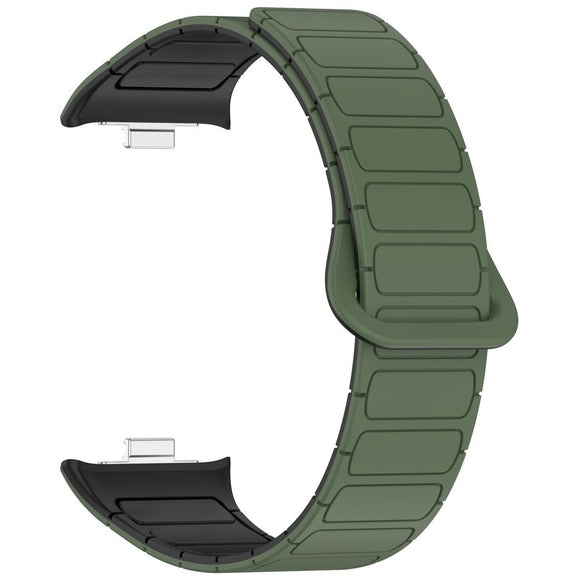 Xiaomi Smart Band 10 Pro / 9 Pro / 8 Pro Tofarvet Magnetisk Fleksibelt Plast Rem - Grøn / Sort