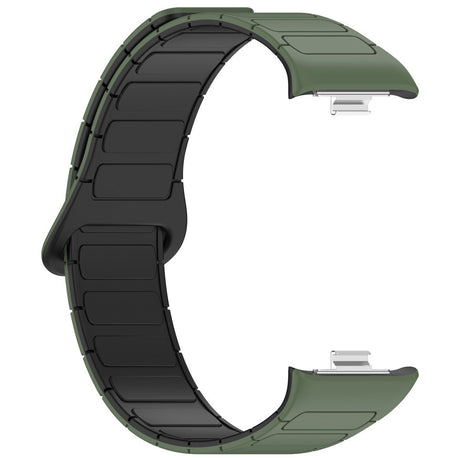 Xiaomi Smart Band 10 Pro / 9 Pro / 8 Pro Tofarvet Magnetisk Fleksibelt Plast Rem - Grøn / Sort
