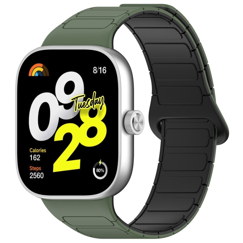 Xiaomi Smart Band 10 Pro / 9 Pro / 8 Pro Tofarvet Magnetisk Fleksibelt Plast Rem - Grøn / Sort