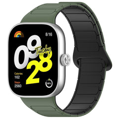 Xiaomi Smart Band 9 Pro / 8 Pro Tofarvet Magnetisk Fleksibelt Plast Rem - Grøn / Sort
