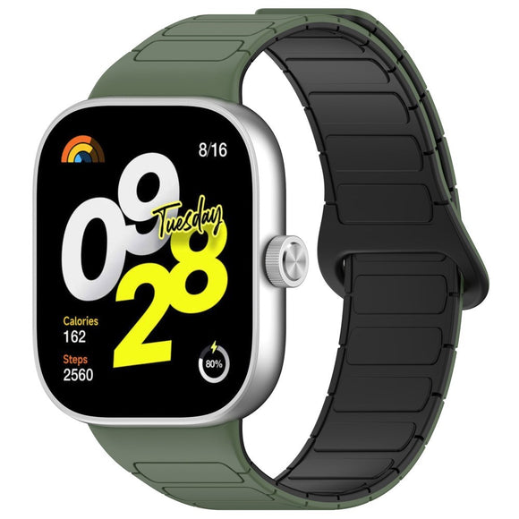 Xiaomi Smart Band 10 Pro / 9 Pro / 8 Pro Tofarvet Magnetisk Fleksibelt Plast Rem - Grøn / Sort