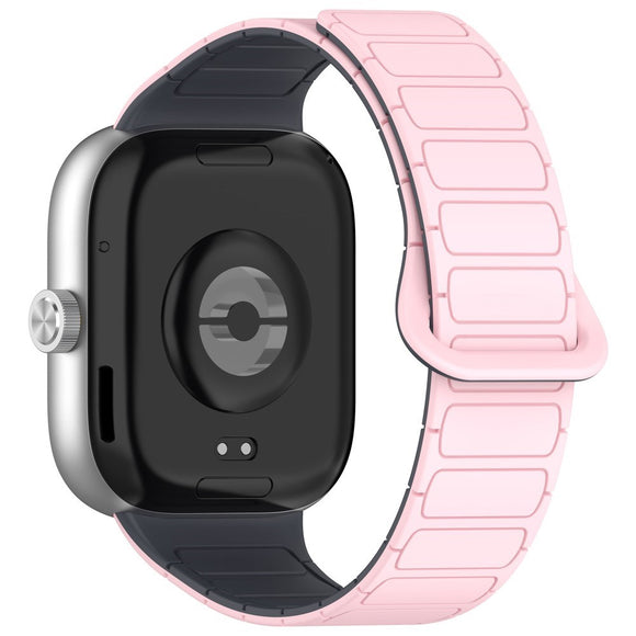 Xiaomi Smart Band 10 Pro / 9 Pro / 8 Pro Tofarvet Magnetisk Fleksibelt Plast Rem - Lyserød / Grå