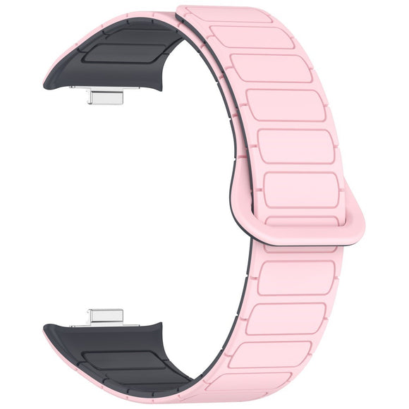 Xiaomi Smart Band 10 Pro / 9 Pro / 8 Pro Tofarvet Magnetisk Fleksibelt Plast Rem - Lyserød / Grå