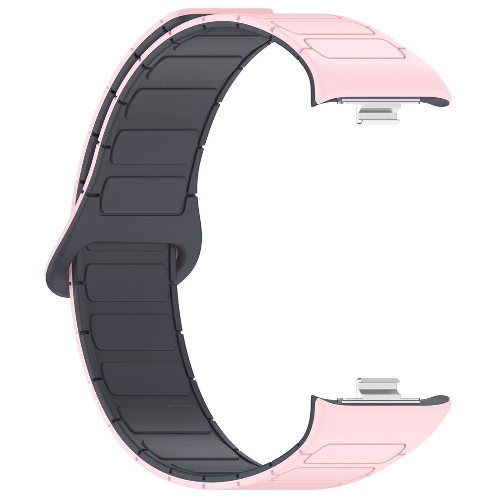 Xiaomi Smart Band 10 Pro / 9 Pro / 8 Pro Tofarvet Magnetisk Fleksibelt Plast Rem - Lyserød / Grå