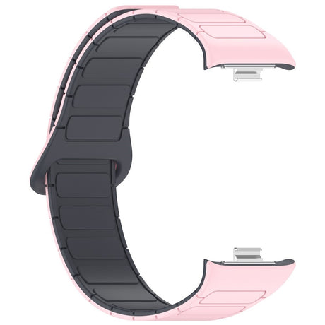 Xiaomi Smart Band 10 Pro / 9 Pro / 8 Pro Tofarvet Magnetisk Fleksibelt Plast Rem - Lyserød / Grå