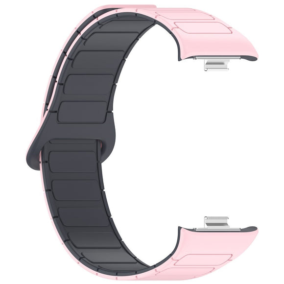 Xiaomi Smart Band 10 Pro / 9 Pro / 8 Pro Tofarvet Magnetisk Fleksibelt Plast Rem - Lyserød / Grå