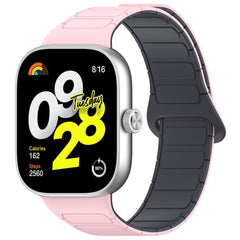 Xiaomi Smart Band 9 Pro / 8 Pro Tofarvet Magnetisk Fleksibelt Plast Rem - Lyserød / Grå
