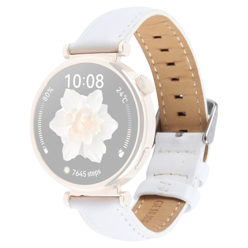 Garmin Lily 2 Active / Lily 2 EIDERWOOD Ægte Læder Rem - Hvid