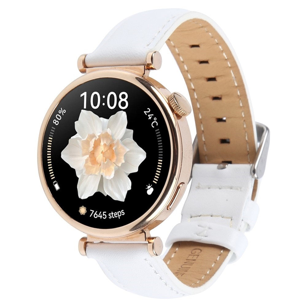 Garmin Lily 2 Active / Lily 2 EIDERWOOD Ægte Læder Rem - Hvid