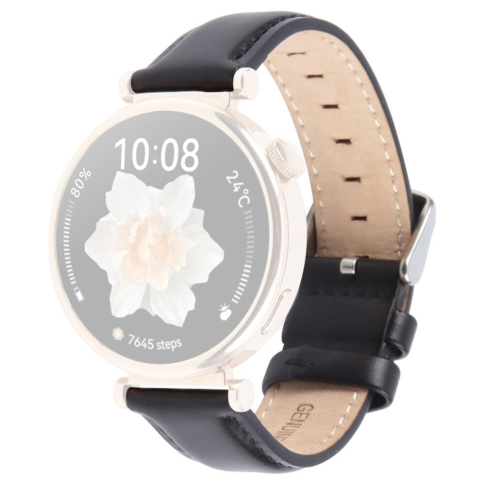 Garmin Lily 2 Active / Lily 2 EIDERWOOD Ægte Læder Rem - Sort