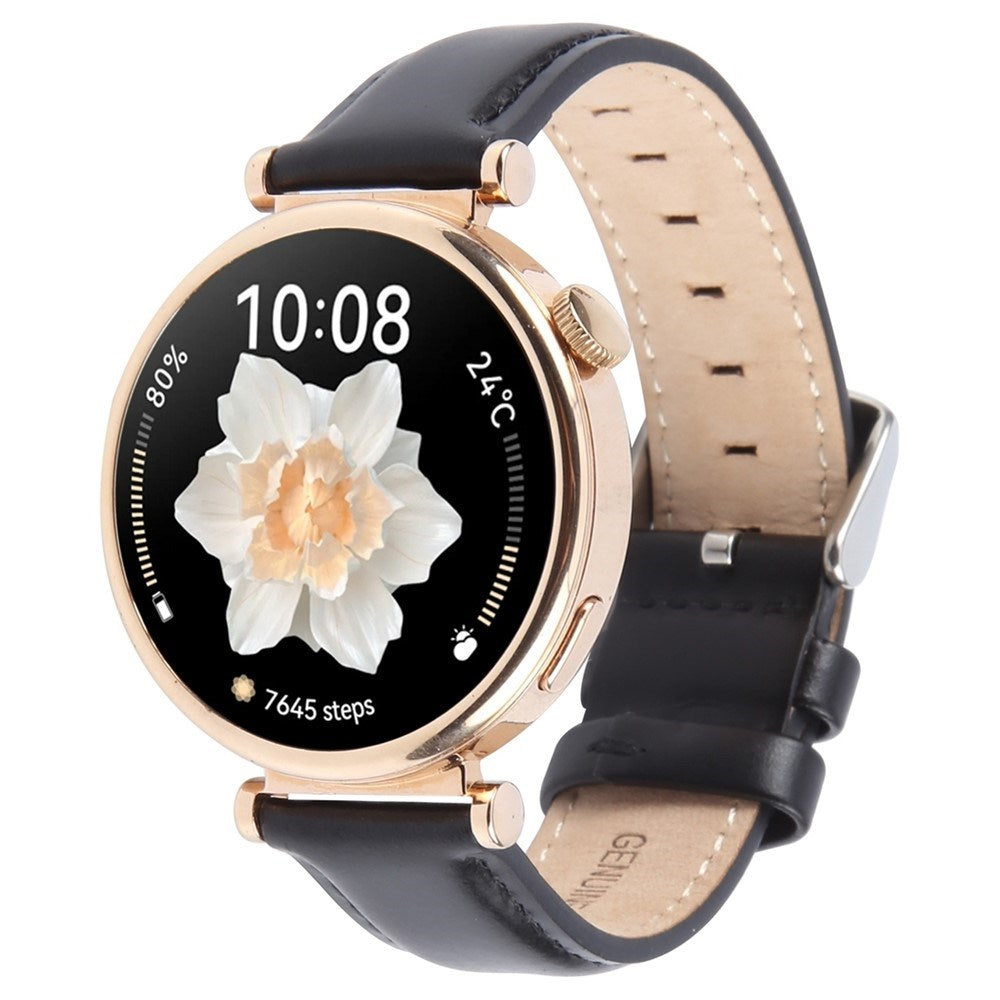 Garmin Lily 2 Active / Lily 2 EIDERWOOD Ægte Læder Rem - Sort