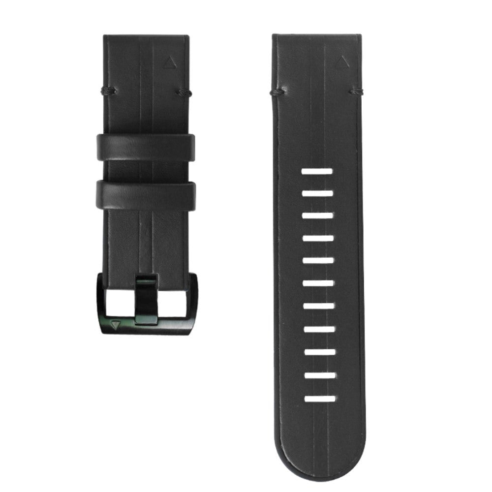 Universel Garmin Rem (26mm QuickFit) Læder & Silikone Rem - Sort