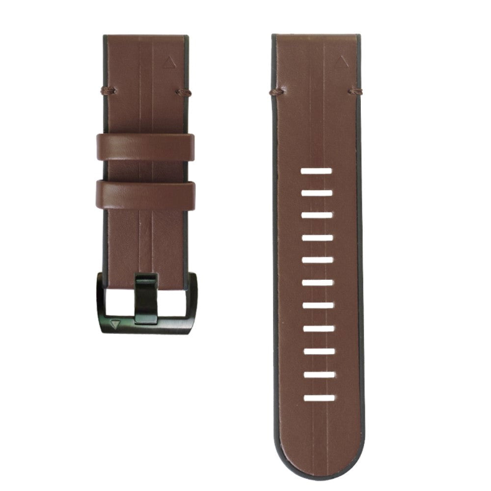Universel Garmin Rem (26mm QuickFit) Læder & Silikone Rem - Brun / sort