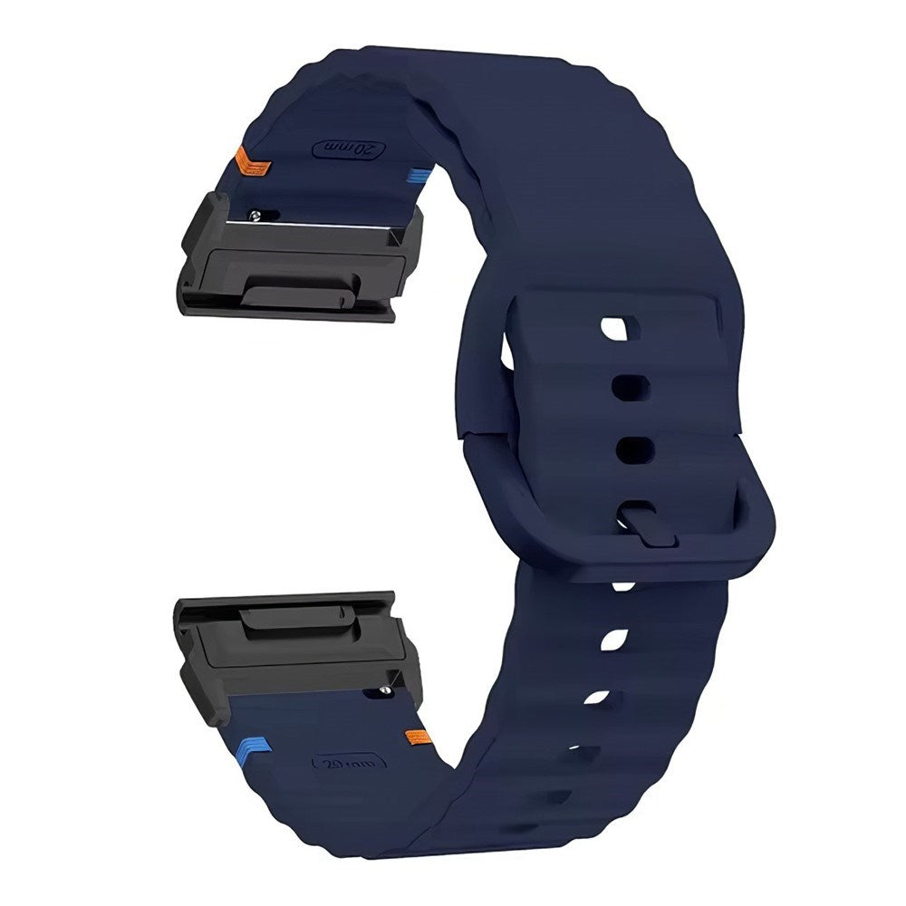 Universal Garmin 26mm QuickFit EIDERWOOD Wavy Silikone Rem - Blå