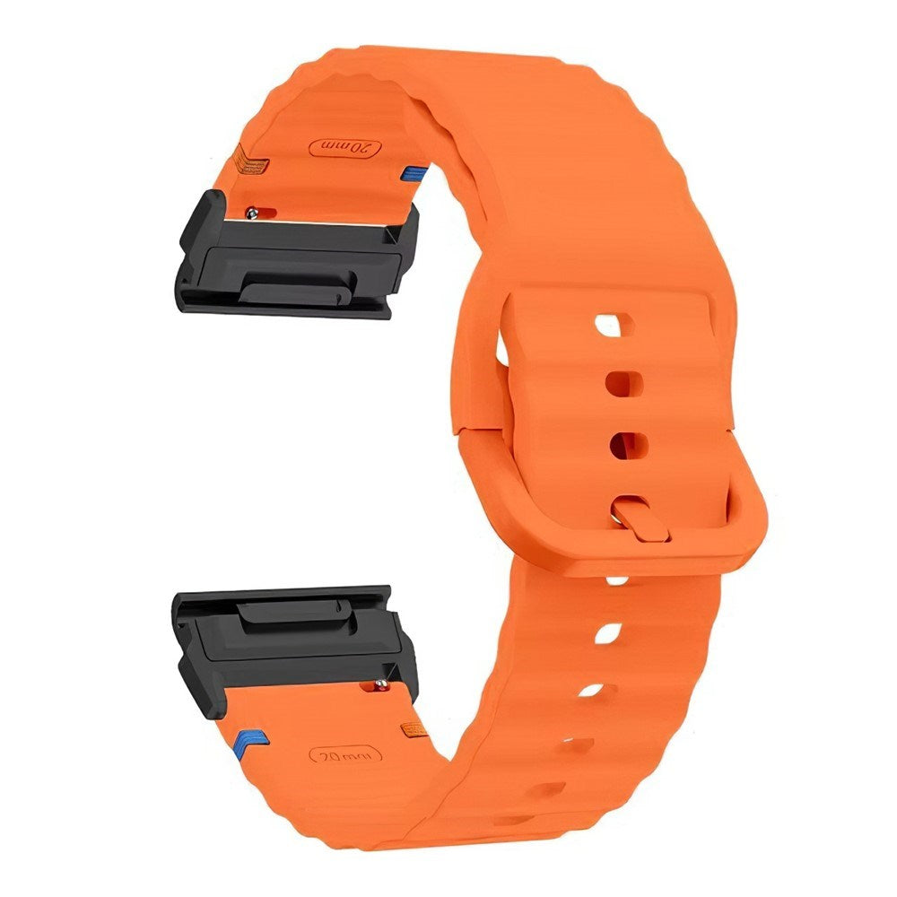 Universal Garmin 22mm QuickFit EIDERWOOD Wavy Silikone Rem - Orange