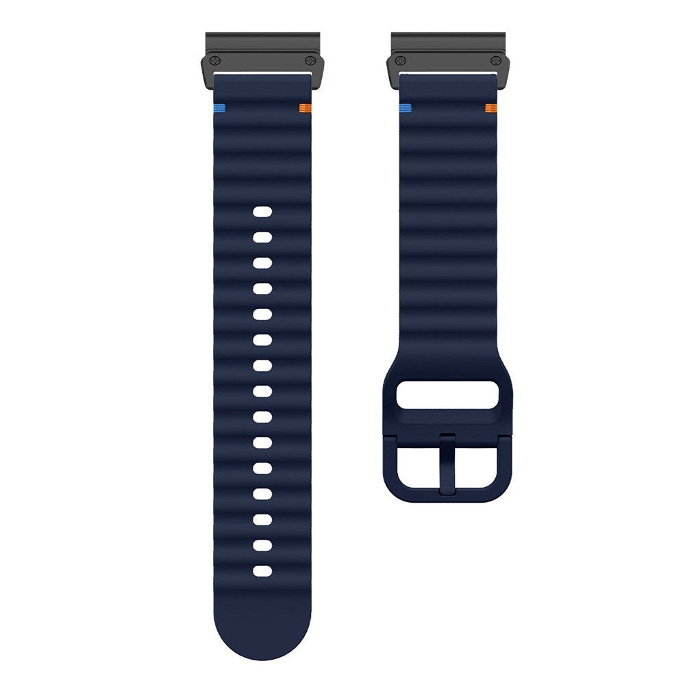 Universal Garmin 22mm QuickFit EIDERWOOD Wavy Silikone Rem - Blå